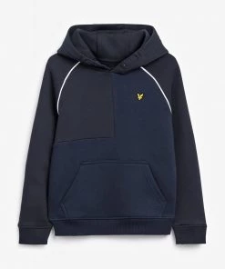 Lyle & Scott Blue Raglan Cut And Sew OTH Hoodie