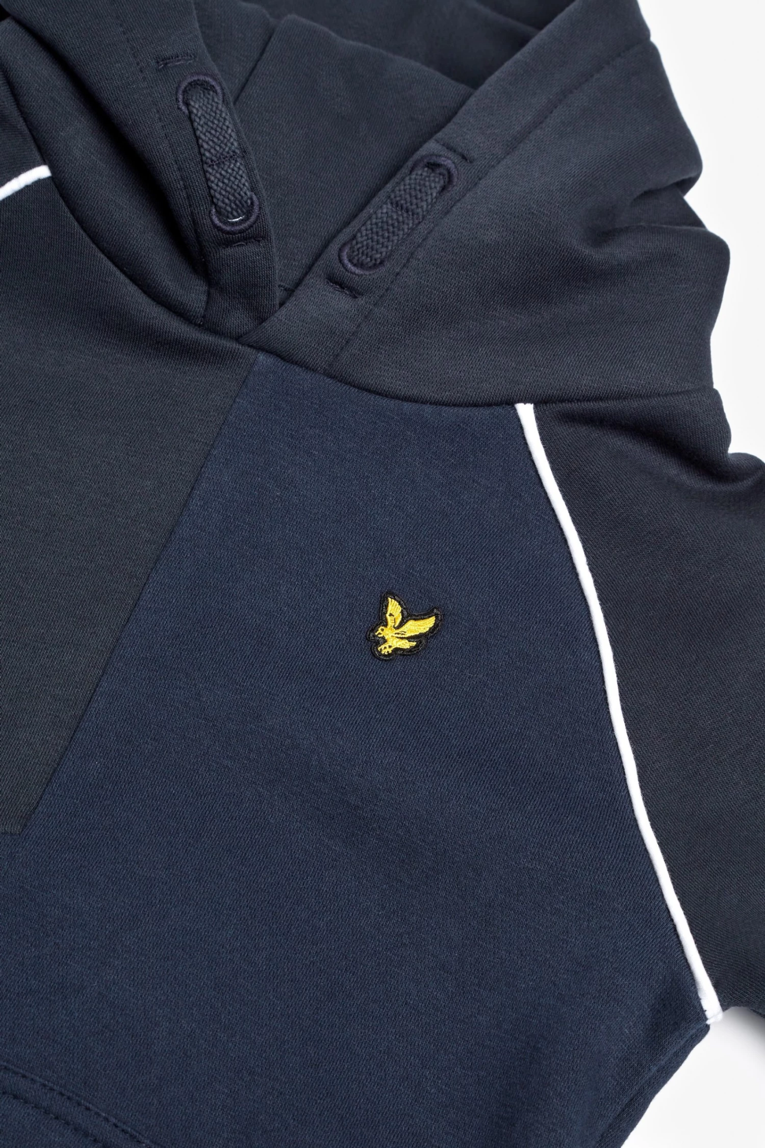 Lyle & Scott Blue Raglan Cut And Sew OTH Hoodie 3 Lyle & Scott Blue Raglan Cut And Sew OTH Hoodie - Image 3