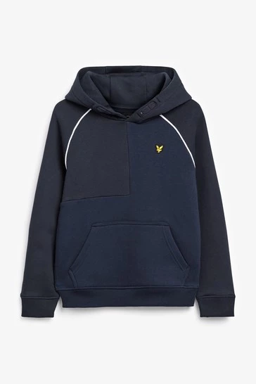 Lyle & Scott Blue Raglan Cut And Sew OTH Hoodie 5 Lyle & Scott Blue Raglan Cut And Sew OTH Hoodie - Image 5