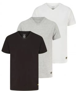 Lyle & Scott Natural V-Neck Lounge T-Shirts 3 Pack