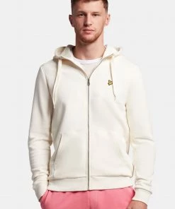 Lyle & Scott White Nylon Mix Hoodie