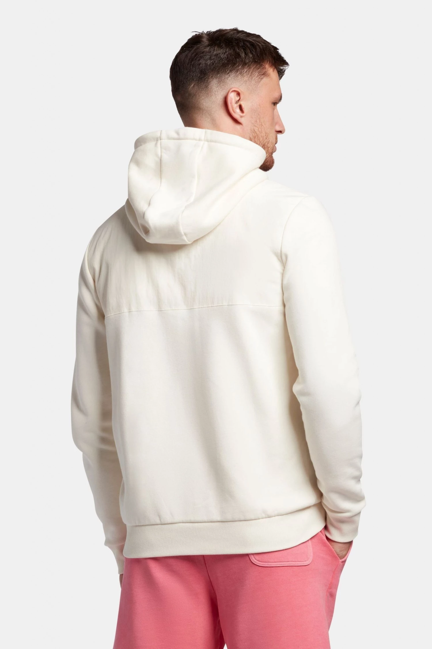 Lyle & Scott White Nylon Mix Hoodie 2 Lyle & Scott White Nylon Mix Hoodie - Image 2