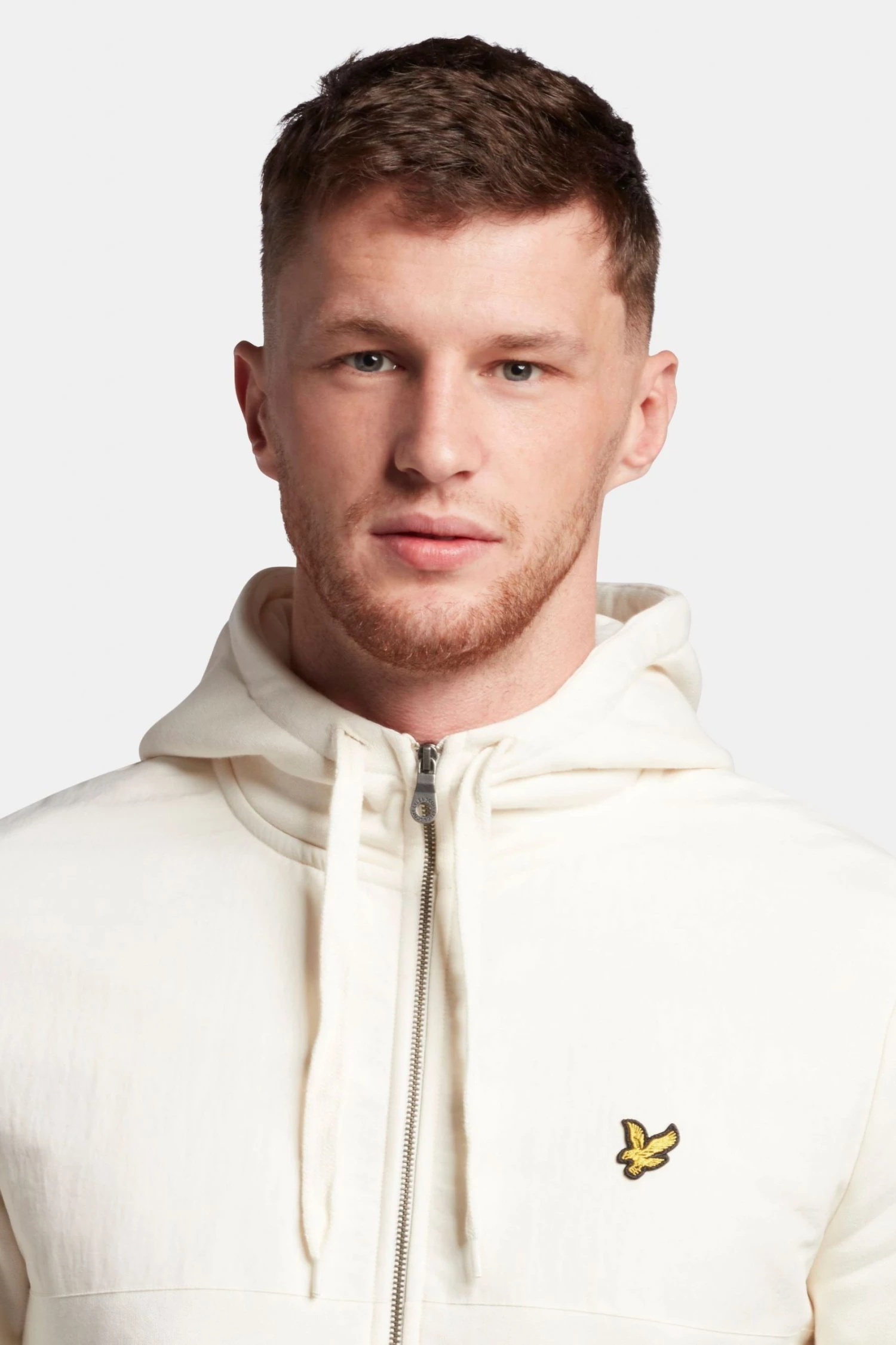 Lyle & Scott White Nylon Mix Hoodie 4 Lyle & Scott White Nylon Mix Hoodie - Image 4