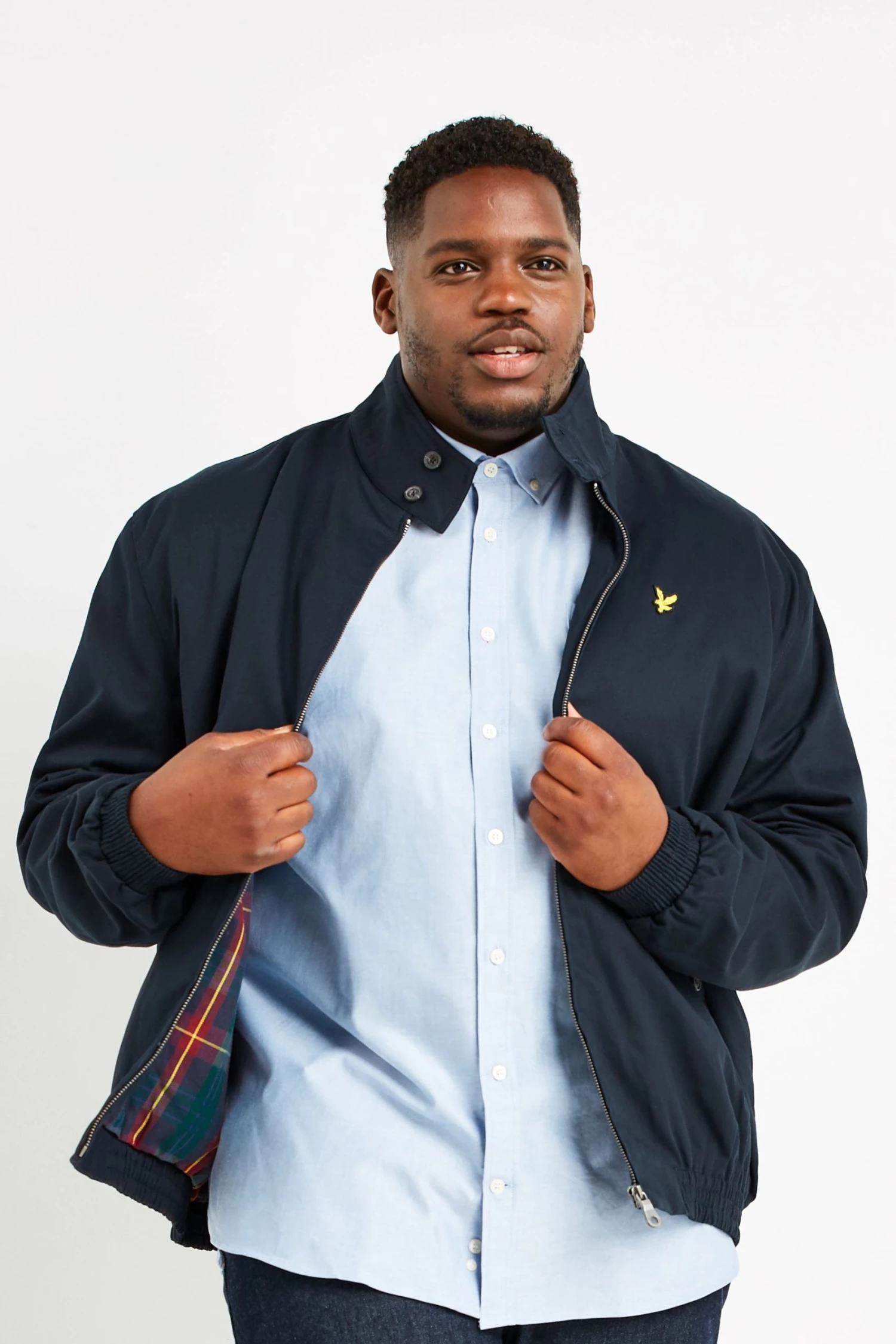 Lyle & Scott Plus Navy Harrington Jacket 1 Lyle & Scott Plus Navy Harrington Jacket