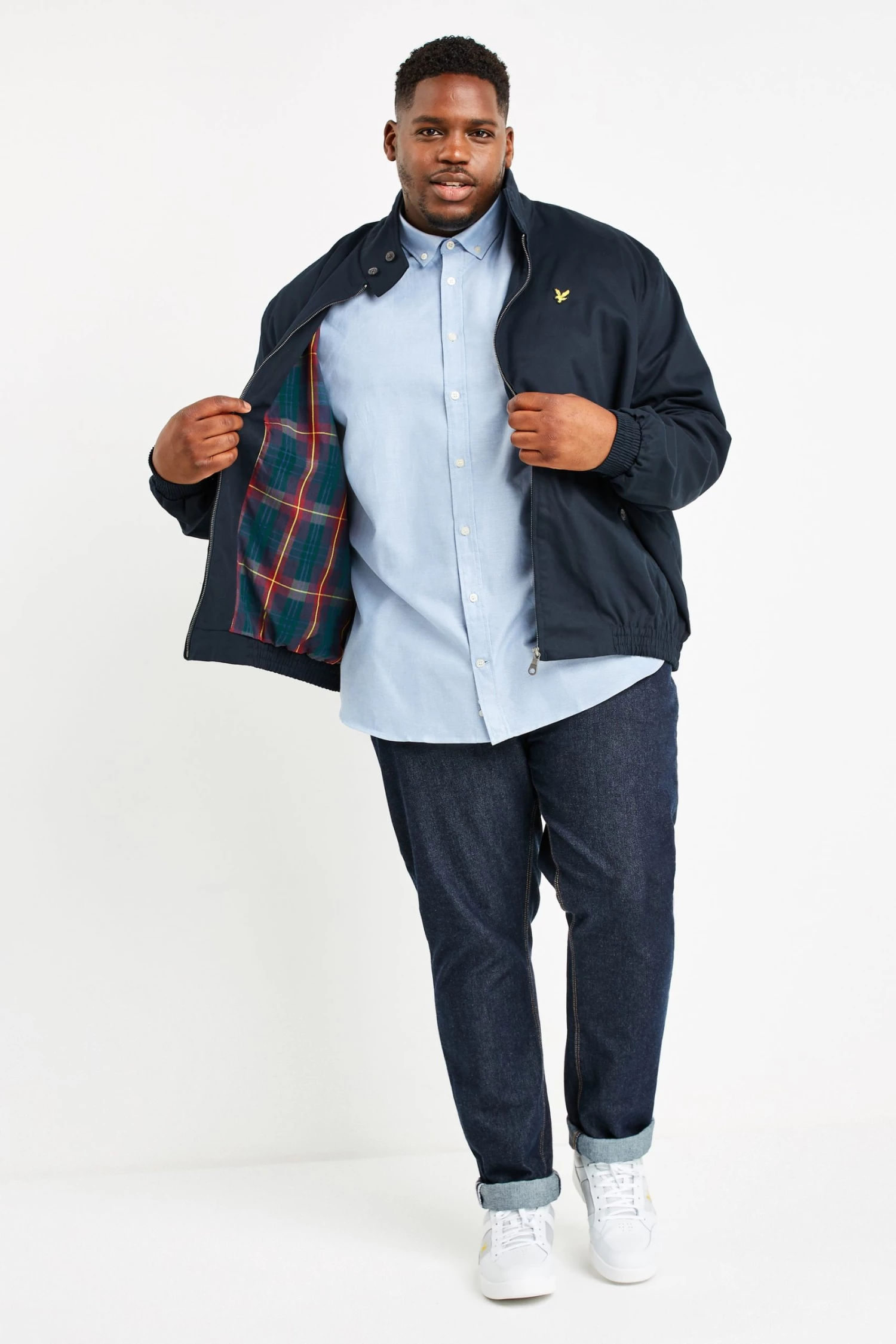 Lyle & Scott Plus Navy Harrington Jacket 3 Lyle & Scott Plus Navy Harrington Jacket - Image 3