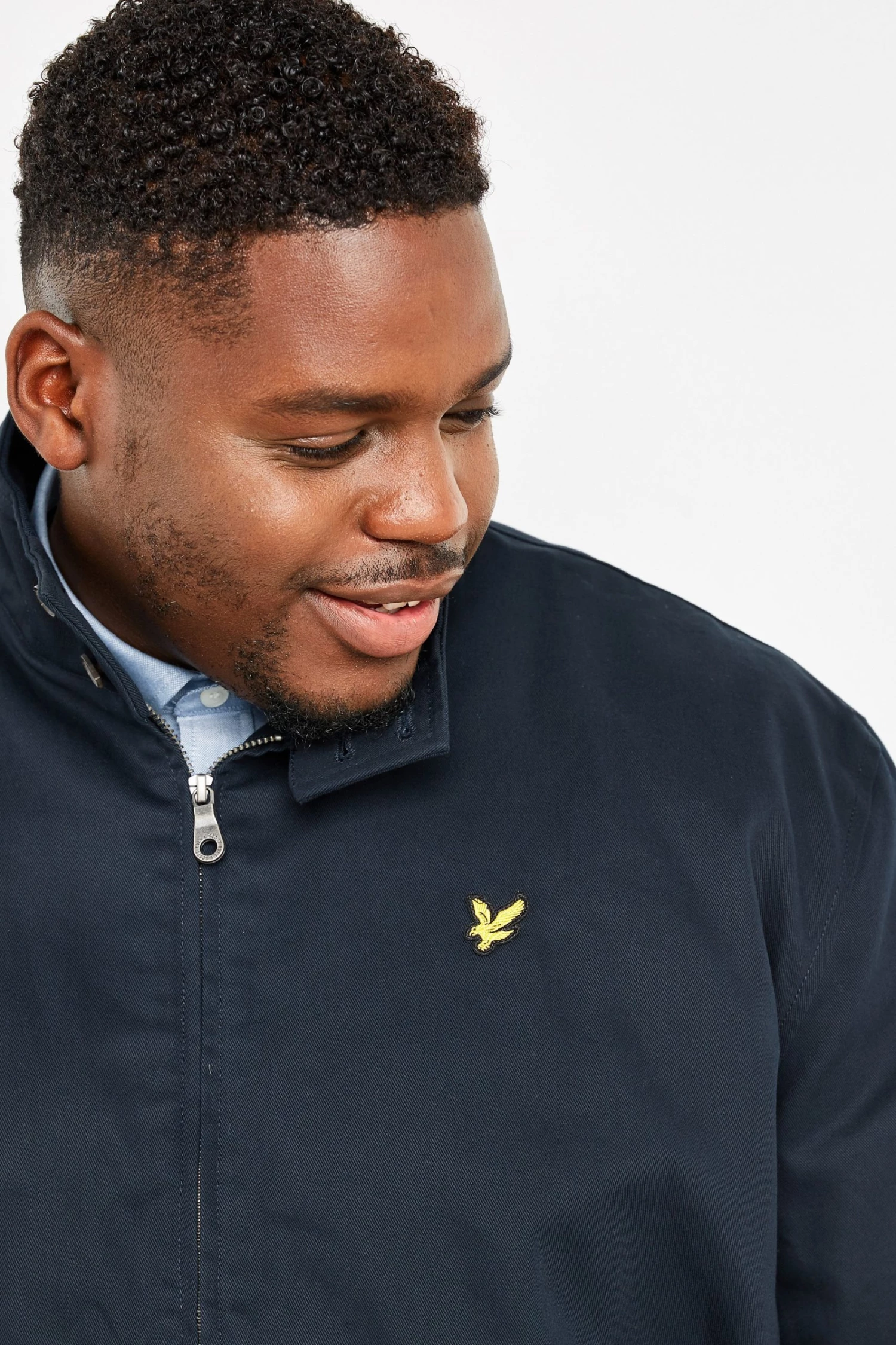 Lyle & Scott Plus Navy Harrington Jacket 4 Lyle & Scott Plus Navy Harrington Jacket - Image 4
