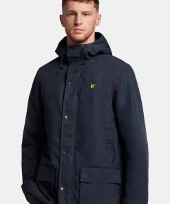 Lyle & Scott Navy Blue Hooded Parka Jacket