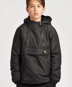 Lyle & Scott Black Dual Zip Ripstop Hooded Jacket