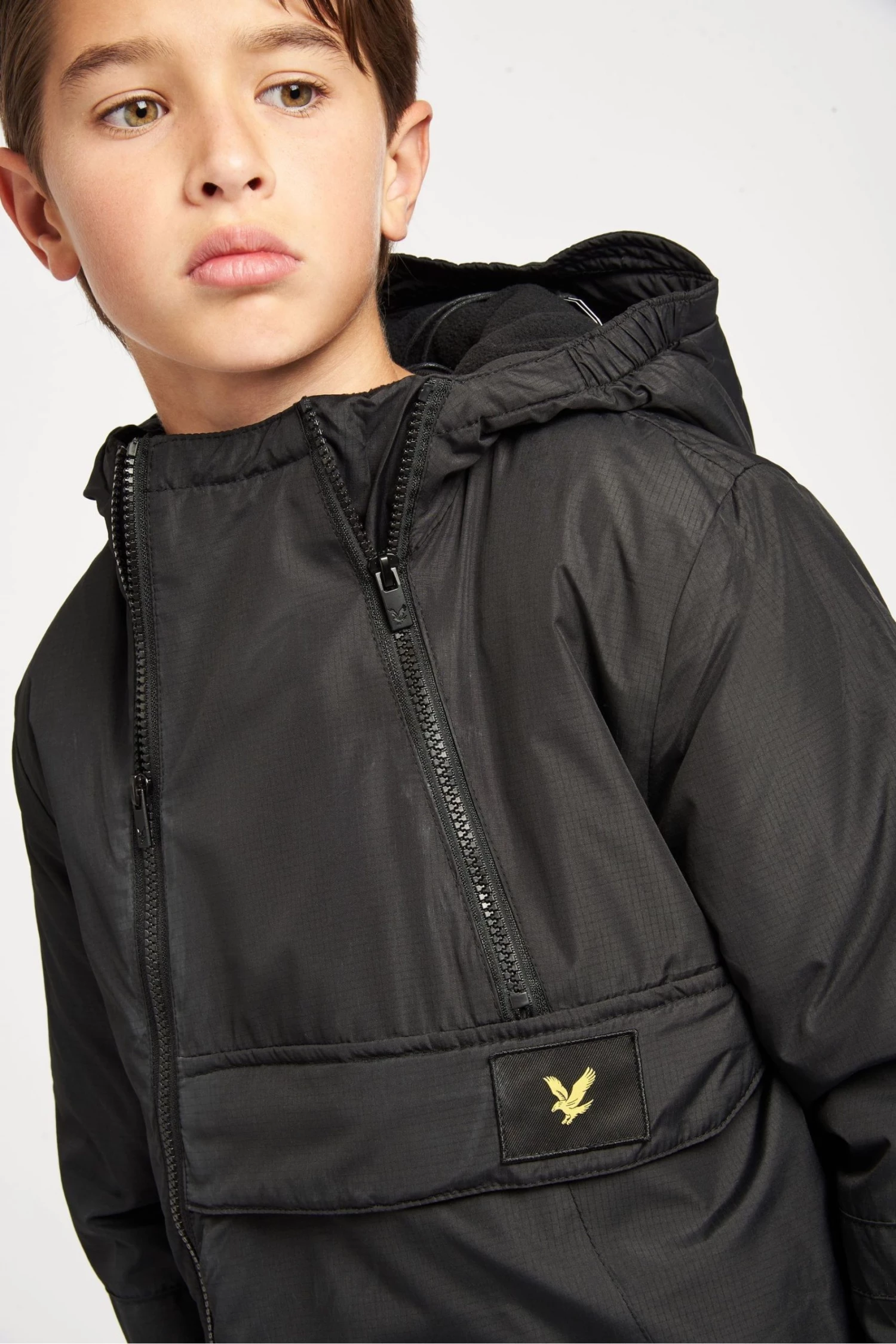 Lyle & Scott Black Dual Zip Ripstop Hooded Jacket 3 Lyle & Scott Black Dual Zip Ripstop Hooded Jacket - Image 3