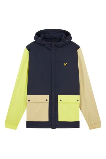 Lyle & Scott Blue Colourblock Hooded Jacket 2 Lyle & Scott Blue Colourblock Hooded Jacket - Image 2