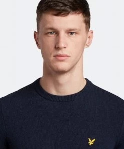 Lyle & Scott Blue Crew Neck Lambswool Blend Jumper -Lyle & Scott Outlet | Sale unnamed file 1287 scaled