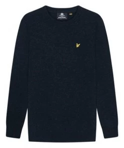 Lyle & Scott Blue Crew Neck Lambswool Blend Jumper -Lyle & Scott Outlet | Sale unnamed file 1290