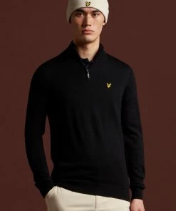 Lyle & Scott Golf Quarter Zip Pullover Jumper Black