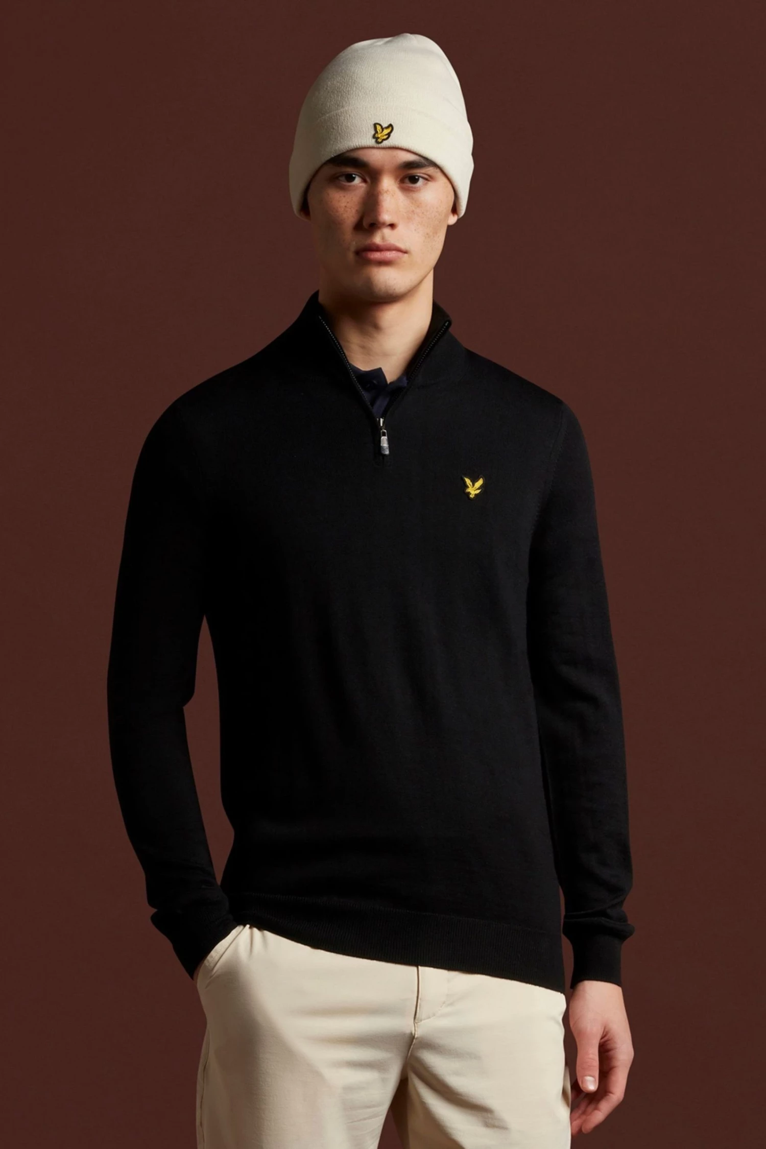 Lyle & Scott Golf Quarter Zip Pullover Jumper Black 1 Lyle & Scott Golf Quarter Zip Pullover Jumper Black