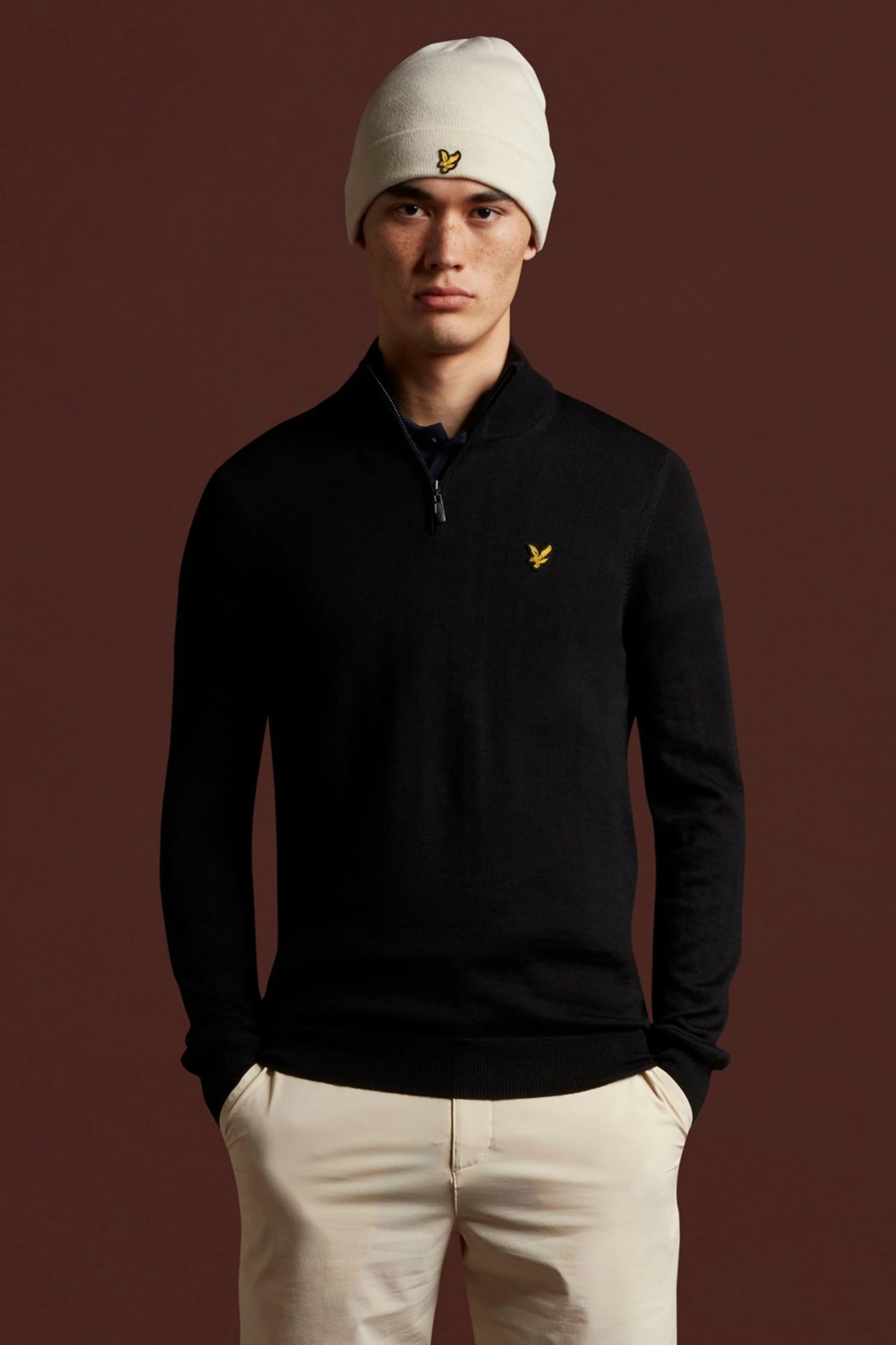 Lyle & Scott Golf Quarter Zip Pullover Jumper Black 3 Lyle & Scott Golf Quarter Zip Pullover Jumper Black - Image 3