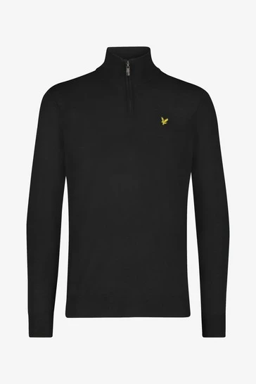 Lyle & Scott Golf Quarter Zip Pullover Jumper Black 8 Lyle & Scott Golf Quarter Zip Pullover Jumper Black - Image 8