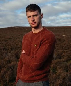 Lyle & Scott Lyle And Scott Brushed Argyle Jumper Navy