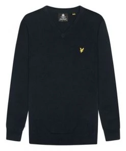 Lyle & Scott Cotton Merino V-Neck Jumper Grey -Lyle & Scott Outlet | Sale unnamed file 1330