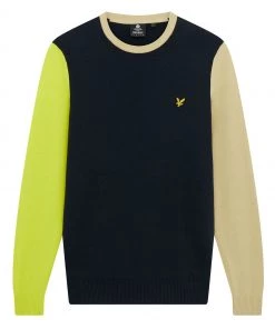 Lyle & Scott Blue Contrast Crew Neck Fleece