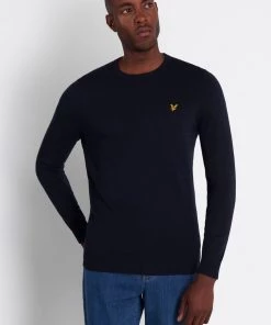 Lyle & Scott Crew-Neck Cotton Merino Jumper Emerald Green
