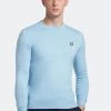 Lyle & Scott Blue Cotton Merino Crew Jumper