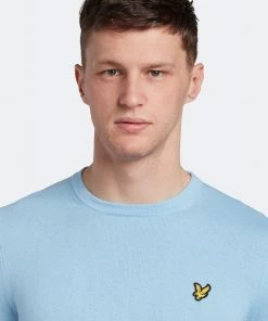 Lyle & Scott Blue Cotton Merino Crew Jumper -Lyle & Scott Outlet | Sale unnamed file 1350 scaled