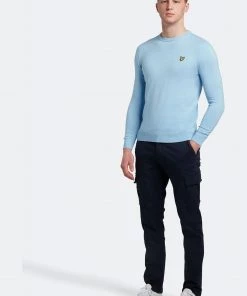 Lyle & Scott Blue Cotton Merino Crew Jumper -Lyle & Scott Outlet | Sale unnamed file 1351 scaled