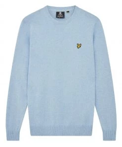 Lyle & Scott Blue Cotton Merino Crew Jumper -Lyle & Scott Outlet | Sale unnamed file 1352 scaled