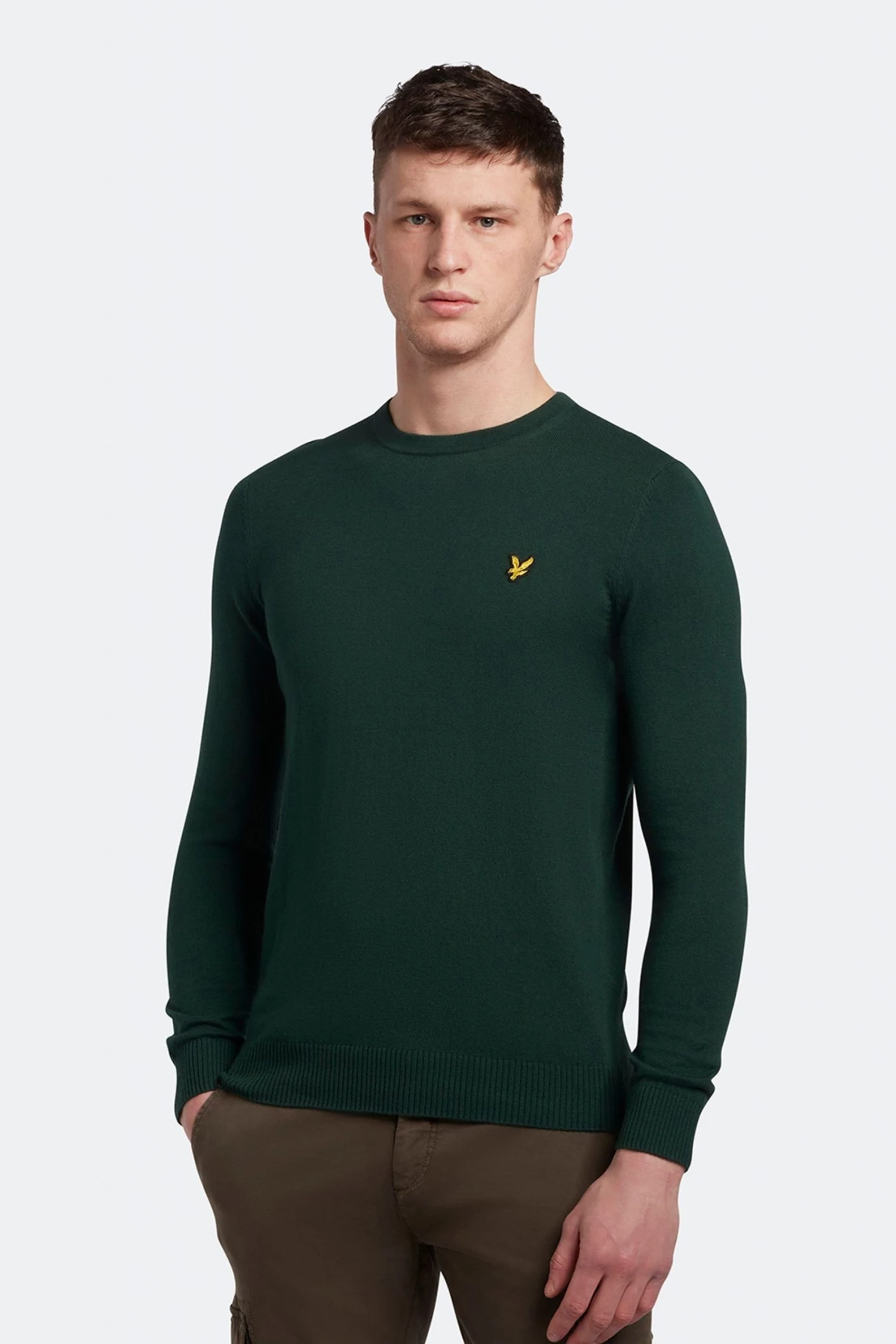 Lyle & Scott Green Cotton Merino Crew Jumper 1 Lyle & Scott Green Cotton Merino Crew Jumper