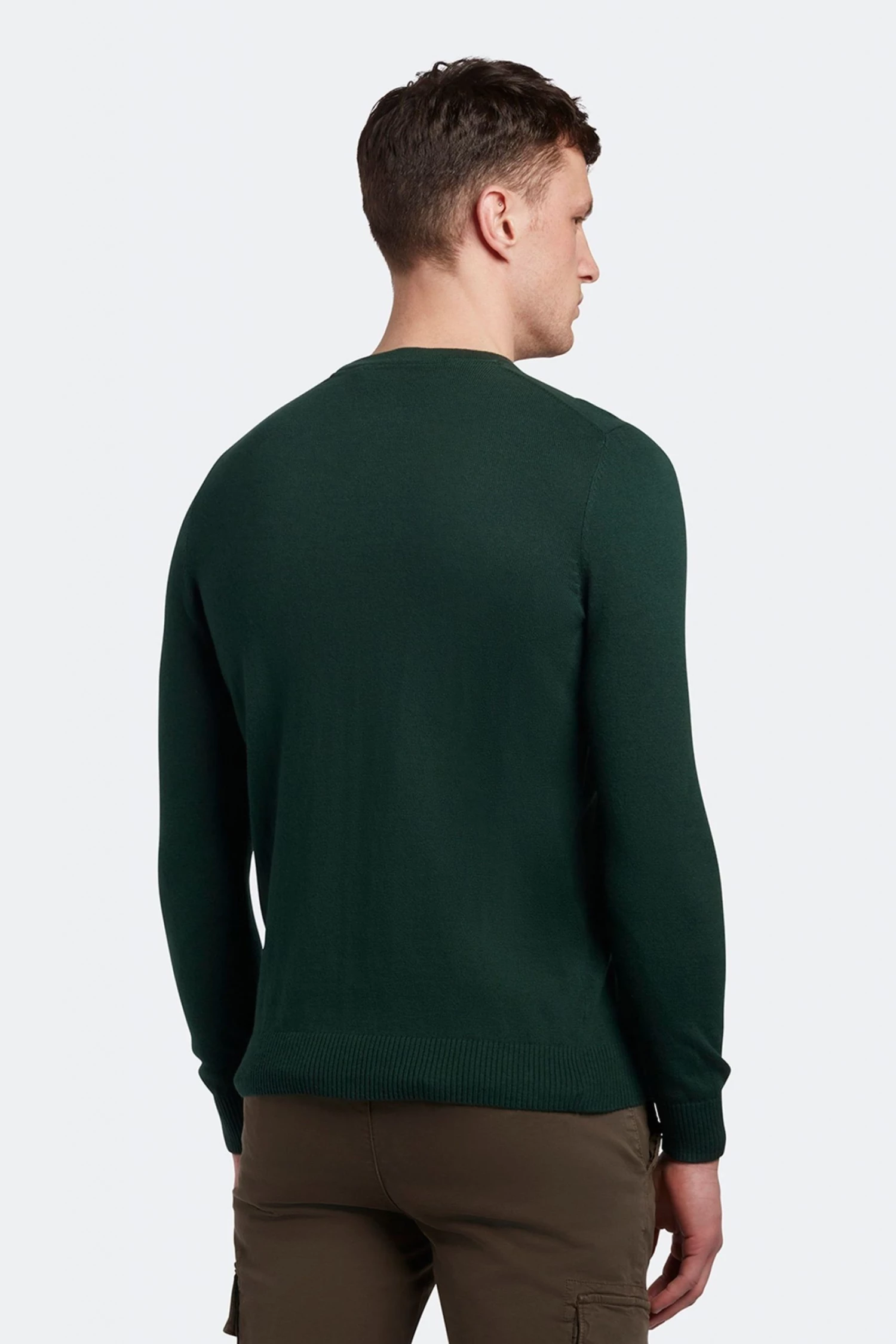 Lyle & Scott Green Cotton Merino Crew Jumper 2 Lyle & Scott Green Cotton Merino Crew Jumper - Image 2