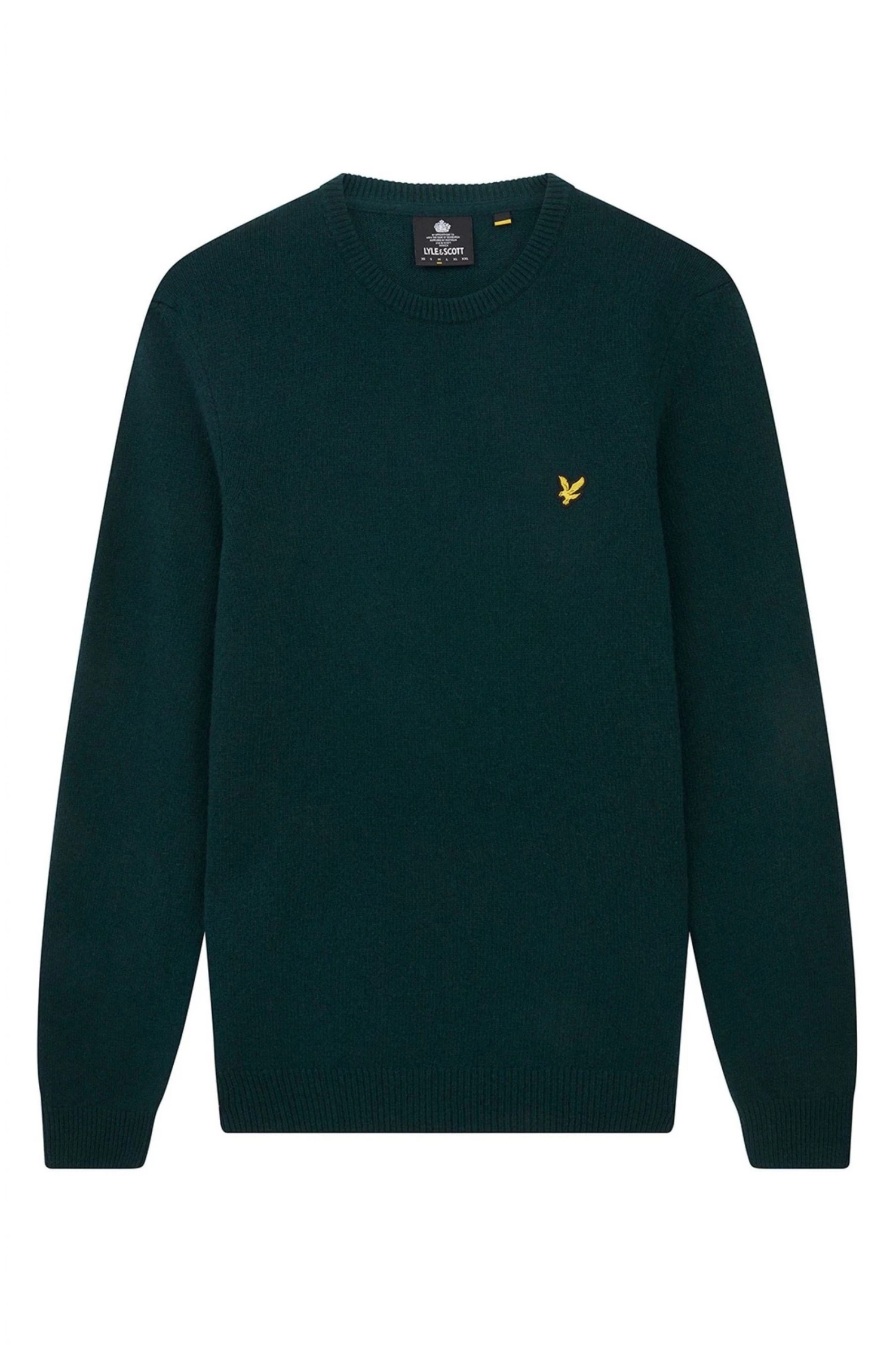 Lyle & Scott Green Cotton Merino Crew Jumper 5 Lyle & Scott Green Cotton Merino Crew Jumper - Image 5