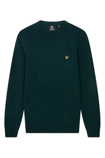 Lyle & Scott Green Cotton Merino Crew Jumper 6 Lyle & Scott Green Cotton Merino Crew Jumper - Image 6