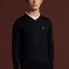 Lyle & Scott Golf Marl V-Neck Merino Jumper Black