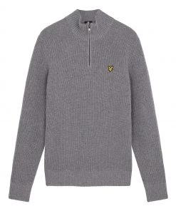 Lyle & Scott Ribbed 1/4 Zip Jumper Brown -Lyle & Scott Outlet | Sale unnamed file 1382 scaled