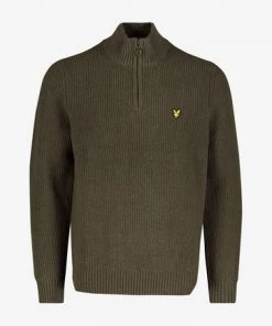 Lyle & Scott Ribbed 1/4 Zip Jumper Brown -Lyle & Scott Outlet | Sale unnamed file 1384