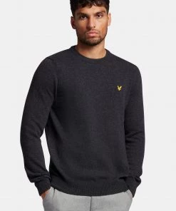 Lyle & Scott Grey Crew Neck Lambswool Blend Jumper