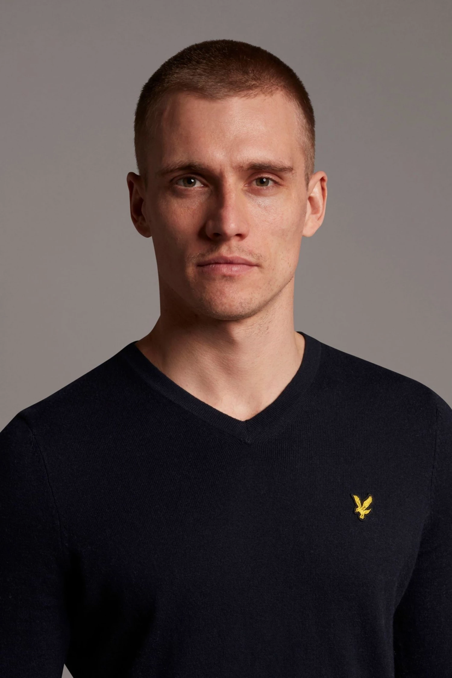Lyle & Scott Plus V-Neck Cotton Merino Jumper Black 5 Lyle & Scott Plus V-Neck Cotton Merino Jumper Black - Image 5