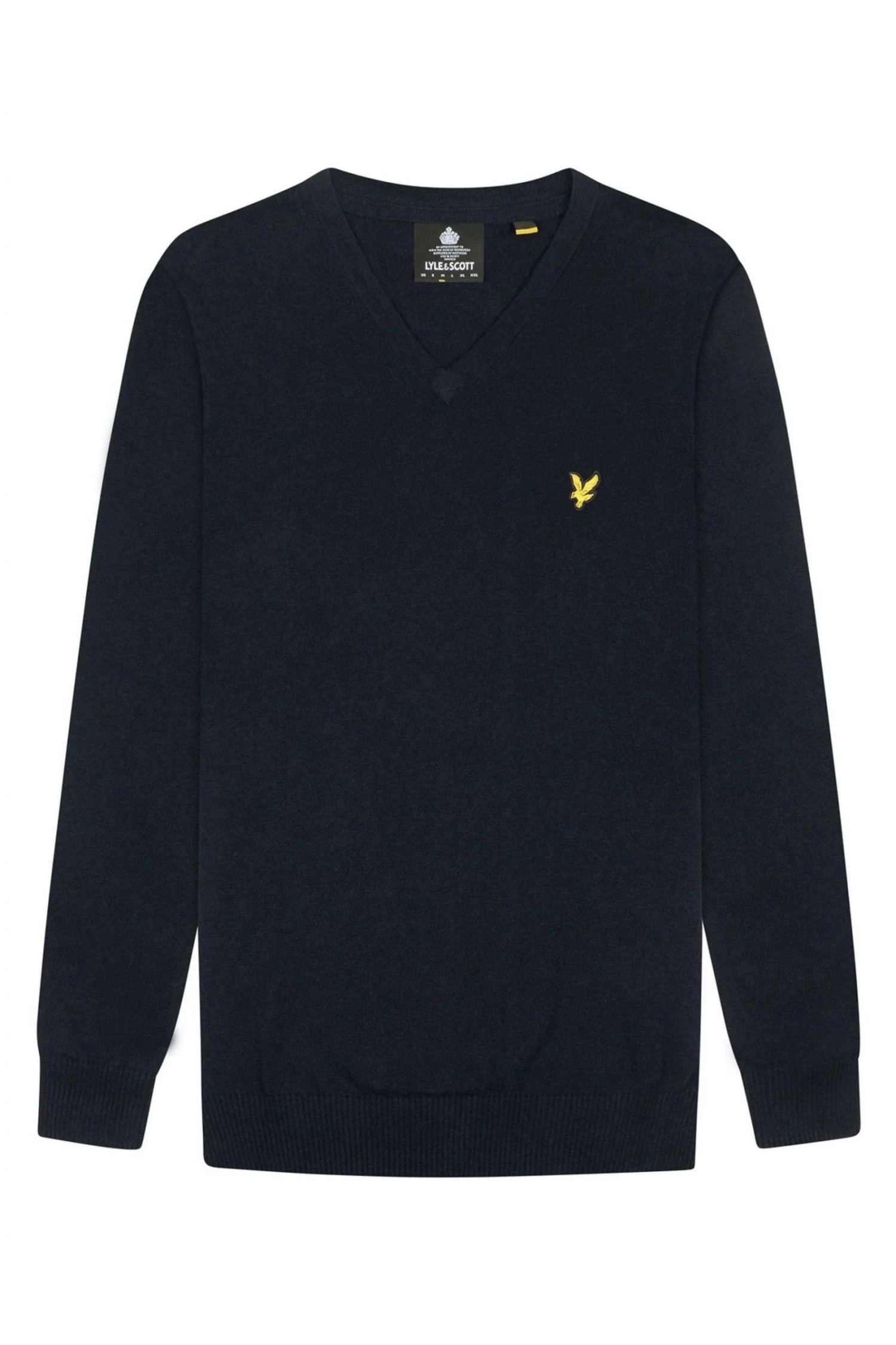 Lyle & Scott Plus V-Neck Cotton Merino Jumper Black 6 Lyle & Scott Plus V-Neck Cotton Merino Jumper Black - Image 6