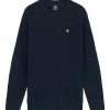 Lyle & Scott Flecked Fisherman Rib Jumper Navy