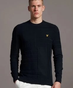 Lyle & Scott Glitch Pattern Crew Neck Jumper