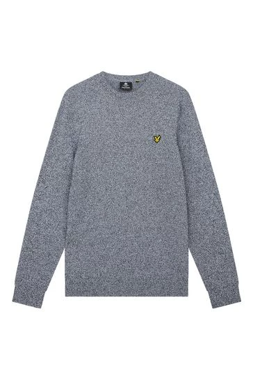 Lyle & Scott Boucle Mottled Jumper Navy 2 Lyle & Scott Boucle Mottled Jumper Navy - Image 2