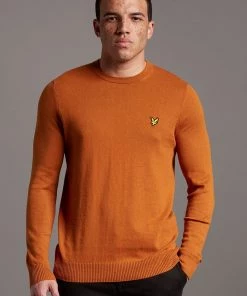 Lyle & Scott Brown Cotton Merino Crew Jumper