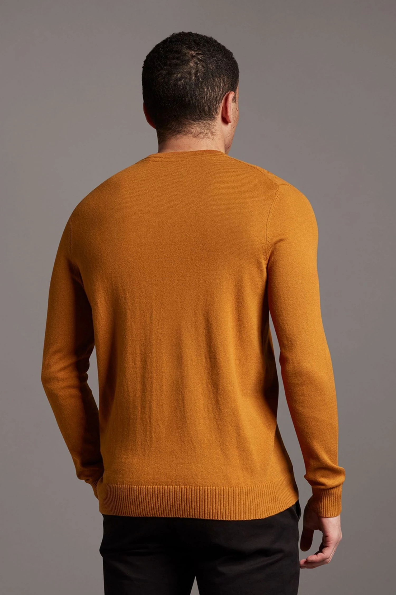 Lyle & Scott Brown Cotton Merino Crew Jumper 2 Lyle & Scott Brown Cotton Merino Crew Jumper - Image 2