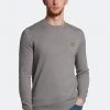 Lyle & Scott Grey Cotton Merino Crew Jumper
