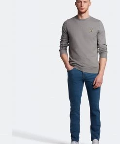 Lyle & Scott Grey Cotton Merino Crew Jumper -Lyle & Scott Outlet | Sale unnamed file 1457 scaled