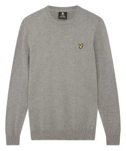 Lyle & Scott Grey Cotton Merino Crew Jumper -Lyle & Scott Outlet | Sale unnamed file 1459 scaled