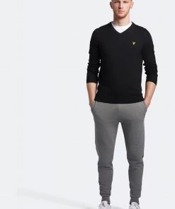 Lyle & Scott Black Cotton Merino V-Neck Jumper -Lyle & Scott Outlet | Sale unnamed file 1463 scaled