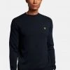 Lyle & Scott Blue Slub Cotton Turtle Neck Jumper