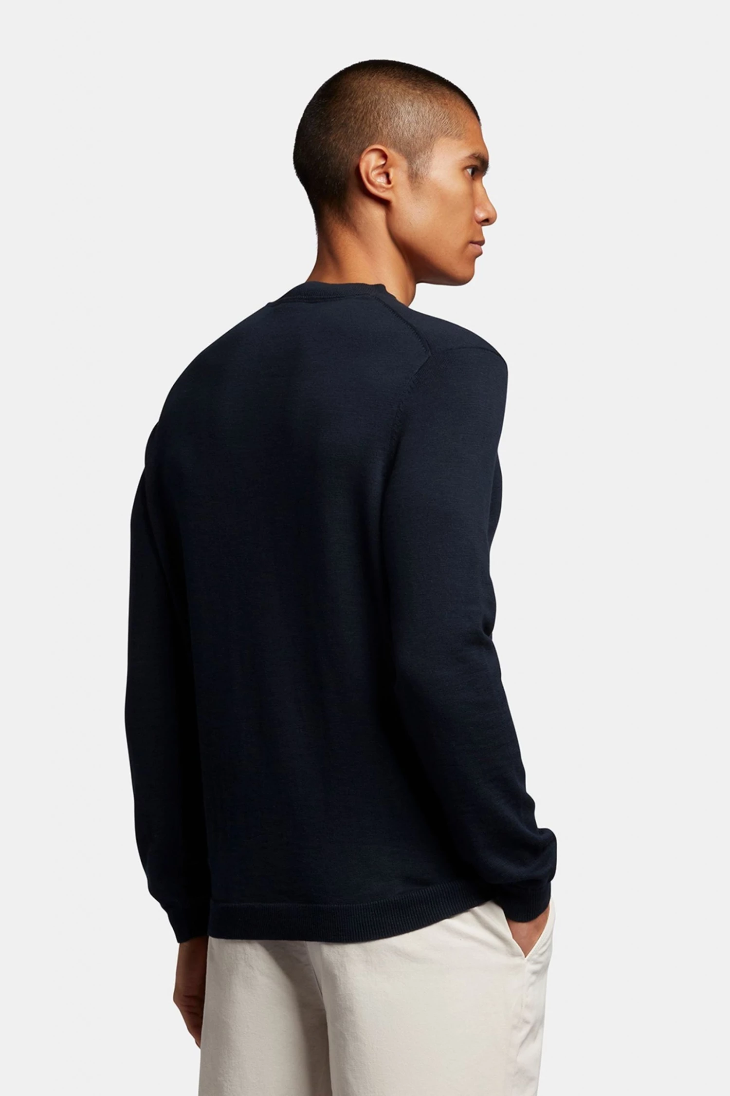 Lyle & Scott Blue Slub Cotton Turtle Neck Jumper 2 Lyle & Scott Blue Slub Cotton Turtle Neck Jumper - Image 2