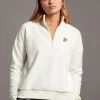 Lyle & Scott White Soft Touch Brushed 1/4 Zip Sweat Top